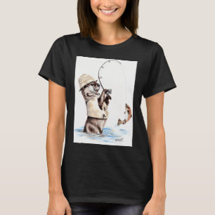 Nature's Fisherman - otter trout fishing T-Shirt