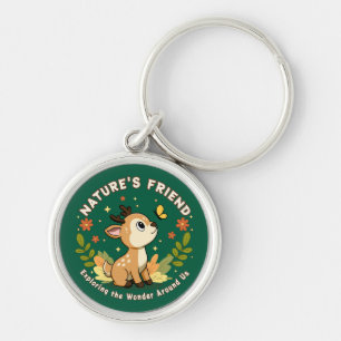 Nature's Friend Cute Fawn Woodland Animal Key Ring