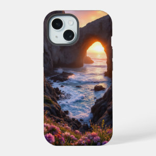 Nature's Gateway: The Flowering Sea Arch iPhone 15 Case