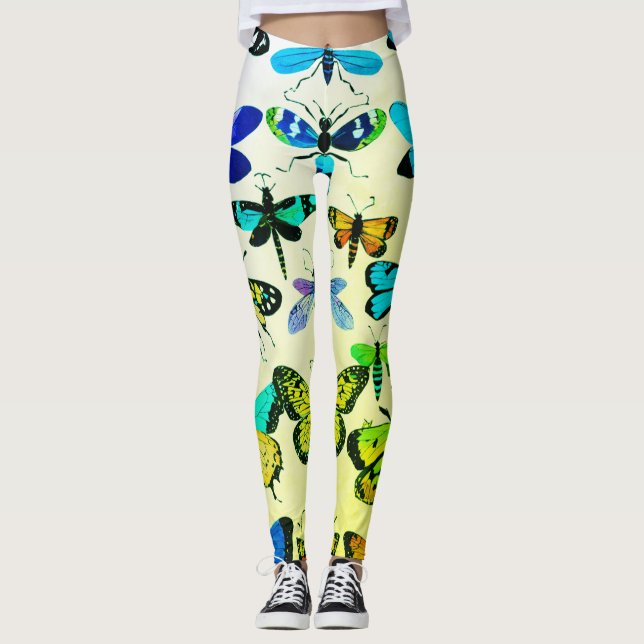 Nature's Grace Watercolor Butterfly Leggings (Front)