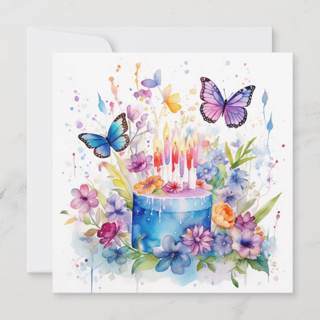 Nature's Greetings: Floral Butterfly Birthday (Front)