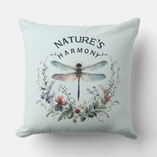 Nature's Harmony - Artistic Dragonfly Cushion