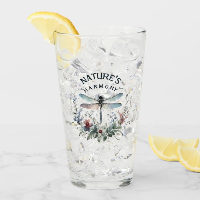 Nature's Harmony - Artistic Dragonfly Glass (Front Ice)