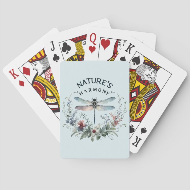 Nature's Harmony - Artistic Dragonfly Playing Cards (Back)