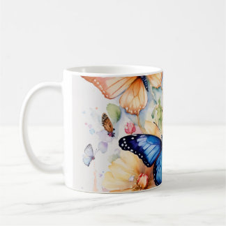Nature's Harmony: Butterfly & Floral T-Shirt Colle Coffee Mug