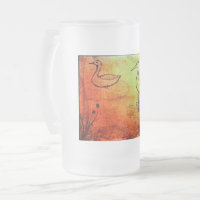 Nature's Haze: Rain-Softened Duck & Crane