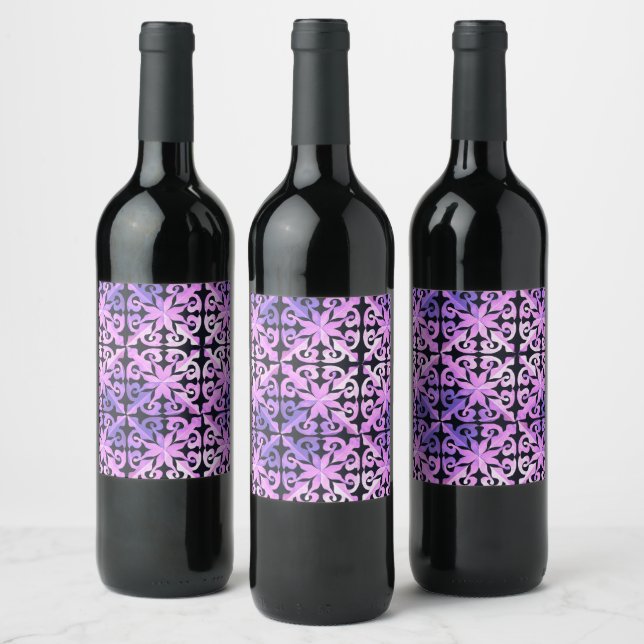 Nature's Hidden Geometry Abstract Geometric  Wine Label (Bottles)