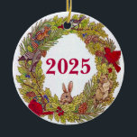 Nature's Holiday Wreath Ceramic Tree Decoration<br><div class="desc">So gracious - nature's wreath!  A beautiful,  thoughtful gift you can purchase as is or change the messages on front and back.</div>