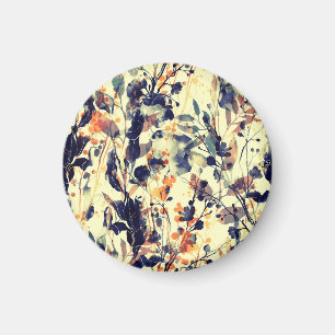 Nature's Imprints: Floral Leaves Seamless. Magnet