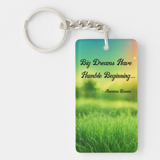 Nature's Inspiration: Green Grass and Quotes Keych Key Ring (Front)