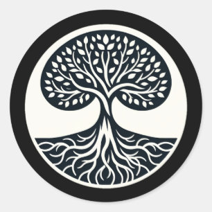 Nature's Interconnectedness - Tree Vector Art Classic Round Sticker