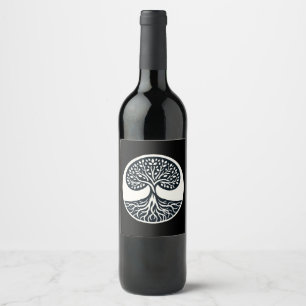 Nature's Interconnectedness - Tree Vector Art Wine Label