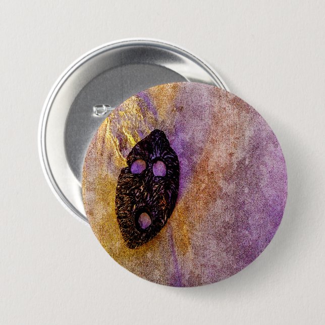 Nature's mask on the beach  7.5 cm round badge (Front & Back)