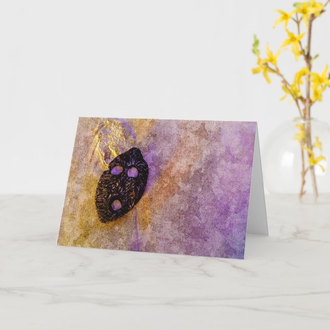 Nature's mask on the beach  card (Yellow Flower)