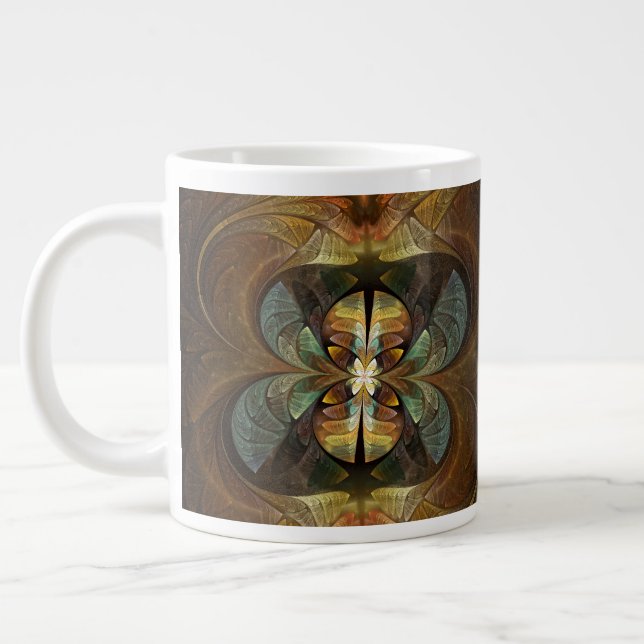 Natures Matrix Bumble Bee Abstract Large Coffee Mug (Left)