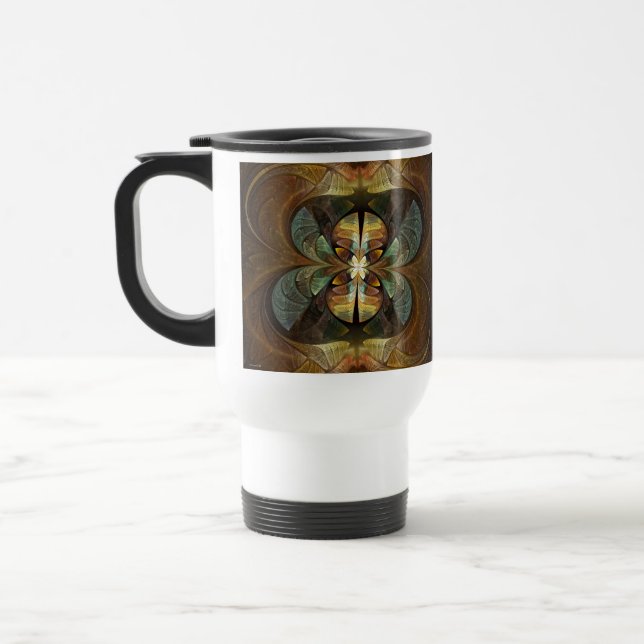 Natures Matrix Bumble Bee Abstract Travel Mug (Left)