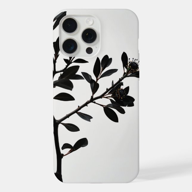  Nature's Minimalism: A Silhouetted Tree Branch iPhone Case (Back)