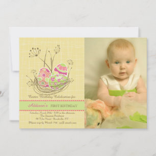 Nature's Nest Photo Birthday Party Invitation