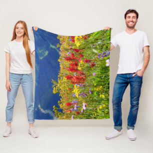 Nature's Paintbrush - Mountain Wildflowers Fleece Blanket