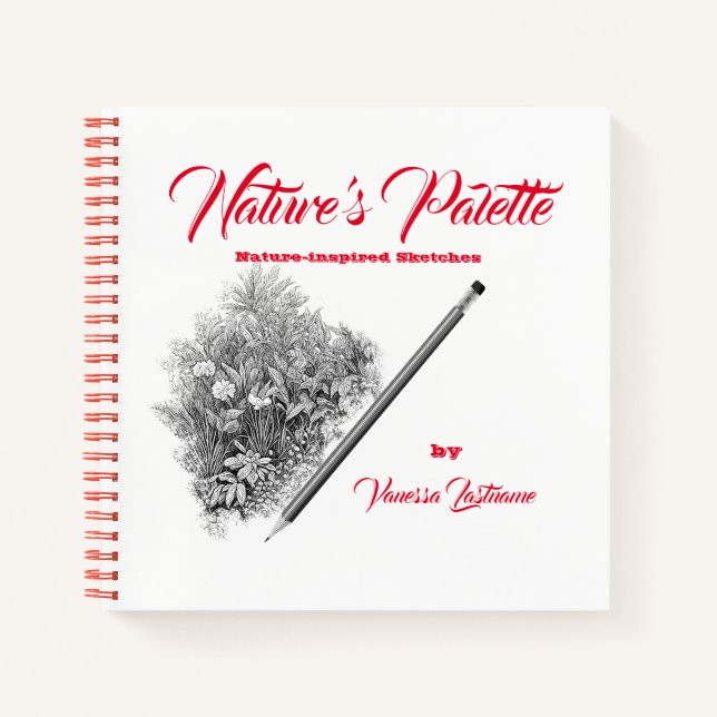 Nature's Palette Nature Sketchbook Personalisation Notebook (Front)