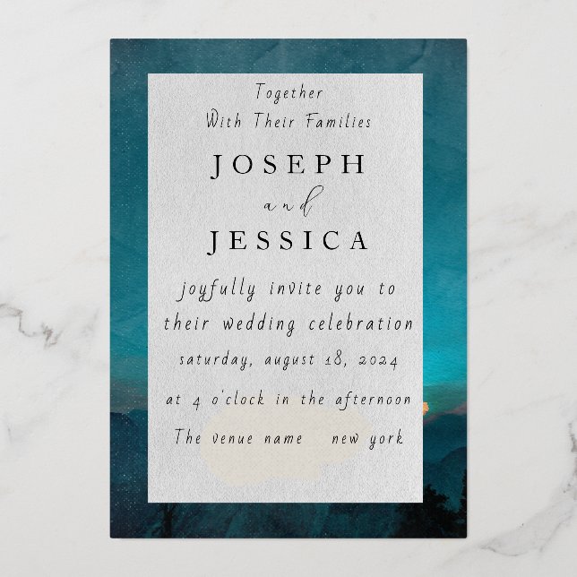 Nature's Passion: Watercolor Wedding Invitation (Front)