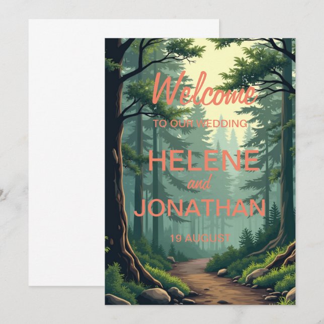  Nature's Path: A Serene Wedding Invitation Card" (Front/Back)