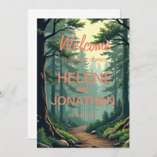  Nature's Path: A Serene Wedding Invitation Card"
