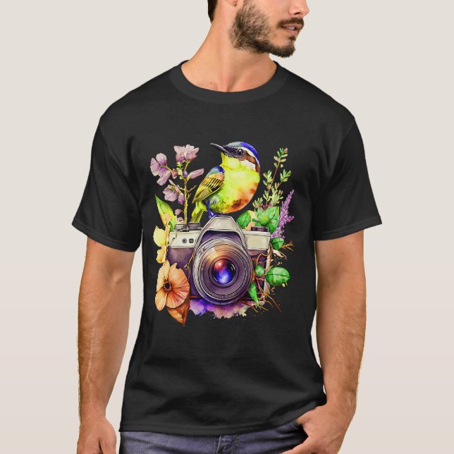Natures Photography Love Flowers and Birds Watch C T-Shirt (Front)