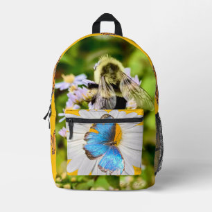 Nature's pollinators backpack. printed backpack