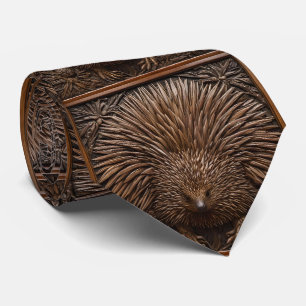 Nature's Quill: The Australian Echidna in Wood, Tie