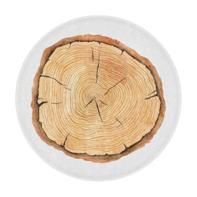 Nature's Rings: Tree Texture Triumph Cutting Board (Front)