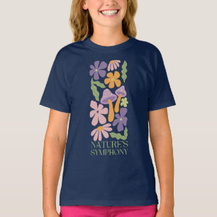 nature's symphony colorful minimalist retro flower T-Shirt