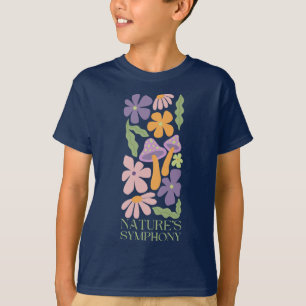 nature's symphony colorful minimalist retro flower T-Shirt