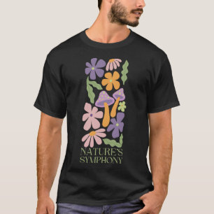 nature's symphony colourful minimalist retro flowe T-Shirt