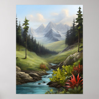Nature's Symphony in Abstract Realism Poster
