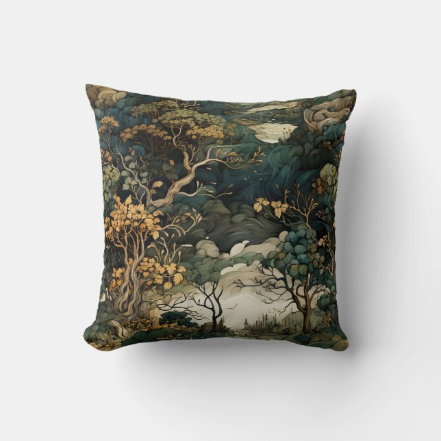Nature's Tapestry Throw Pillow (Front)