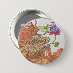 Nature's Treasures Dragon 7.5 Cm Round Badge