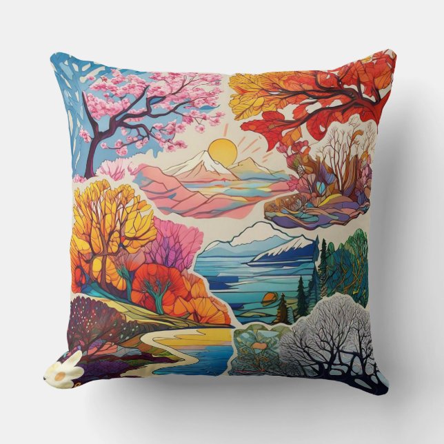 "Nature's Vibrant Hues" Cushion (Front)
