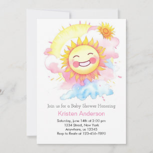 Nature's Warmth and Sunshine Boho Girl Baby Shower Invitation