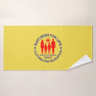 Naturism For Life -  Nudist Family Logo Bath Towel