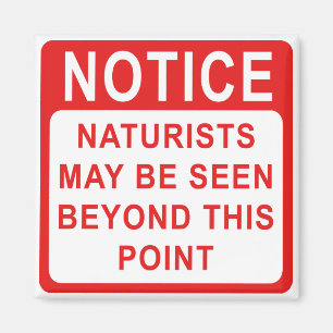 Naturist Camp/Beach Sign Magnet