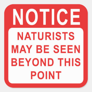 Naturist Camp/Beach Sign Square Sticker