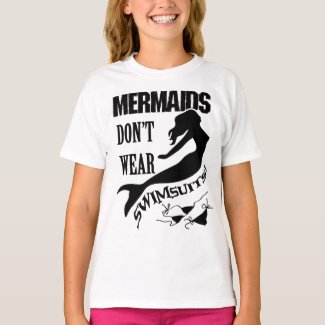 Naturist/Nudist Girl's Mermaid t-shirt