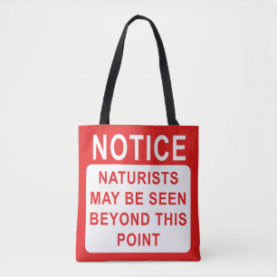 Naturists, Naturist Sign Tote Bag
