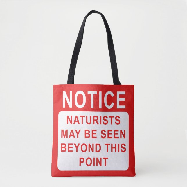 Naturists, Naturist Sign Tote Bag (Front)