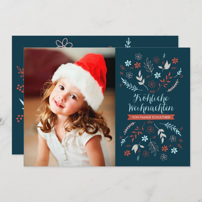 Natürliche Noel Weihnachtsklappgruß Holiday Card (Front/Back)