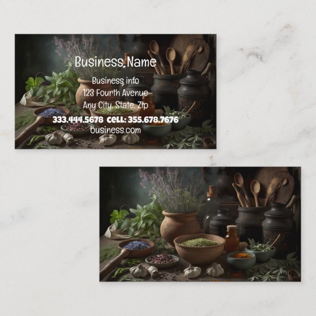 Naturopath Herbalist Healer Holistic Medicine  Business Card (Front/Back)