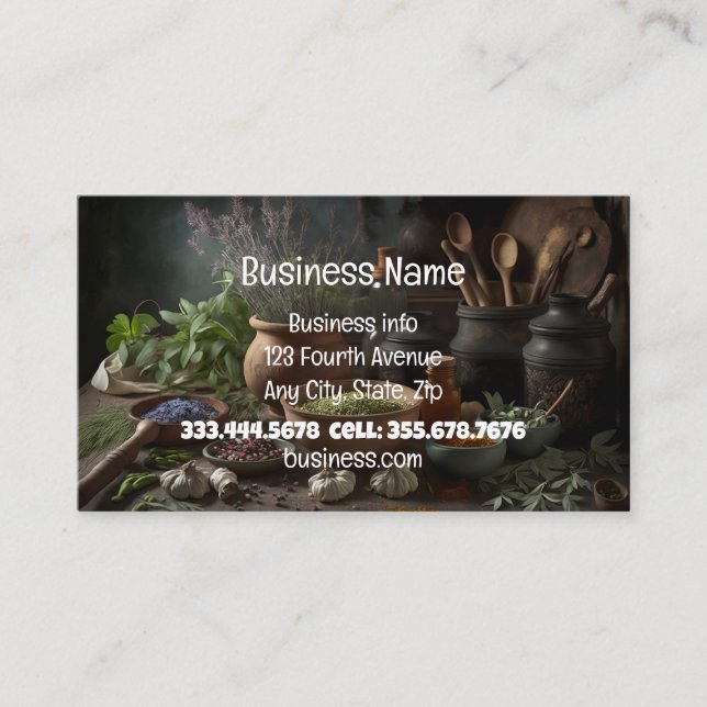 Naturopath Herbalist Healer Holistic Medicine  Business Card (Front)