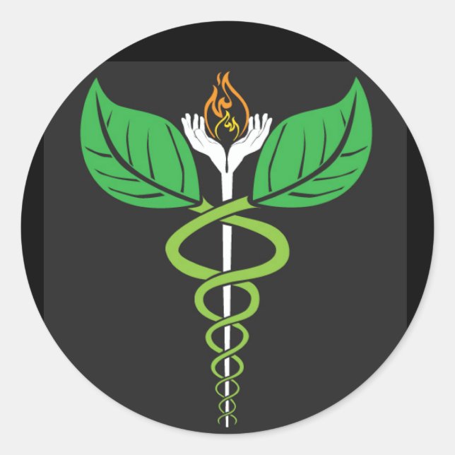 Naturopathic Doctor Caduceus Classic Round Sticker (Front)
