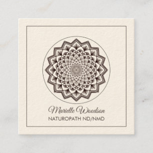Naturopathic Doctor Mandala   Cream Square Business Card